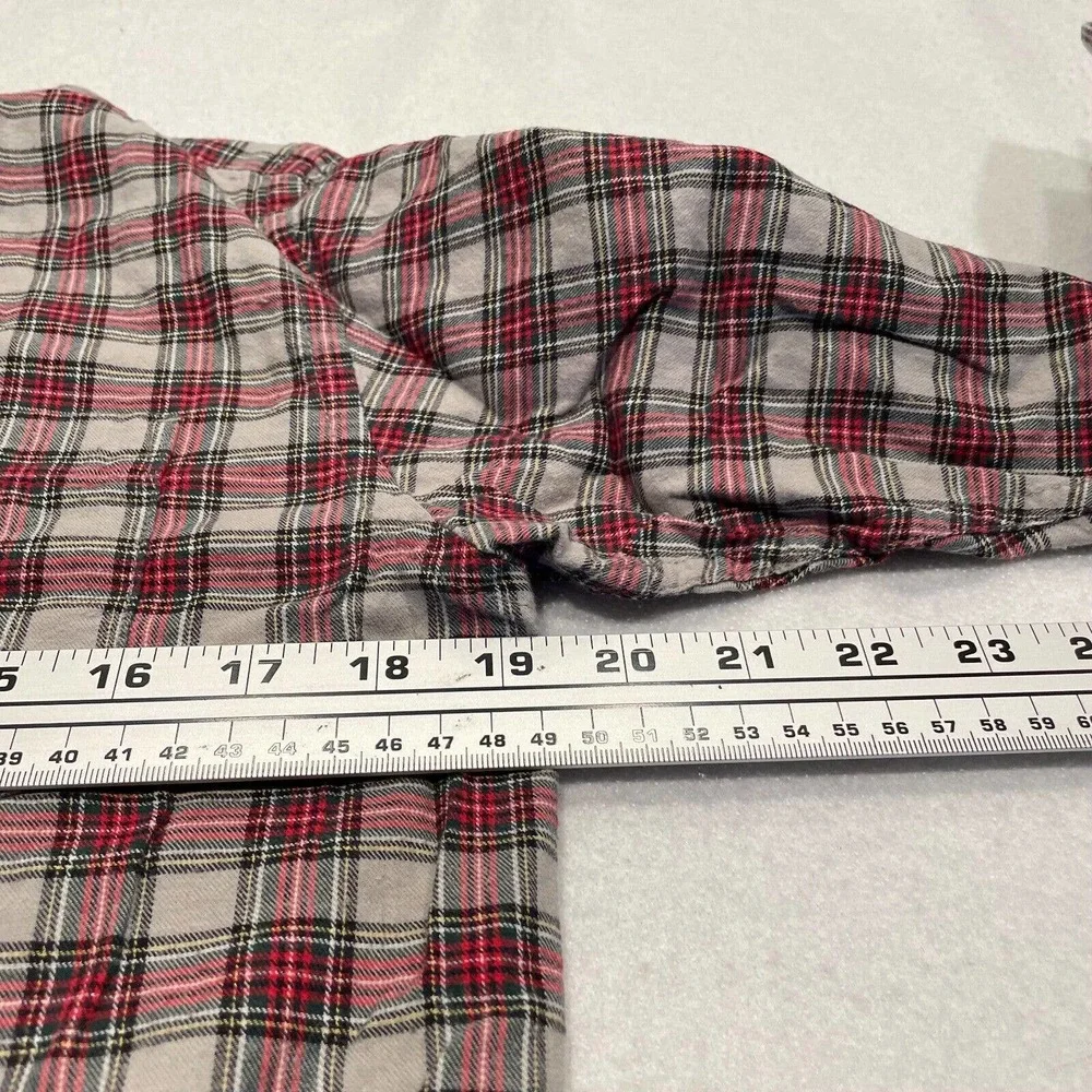 Gap Kids Size XXL Boys Flannel Button Up Shirt Red Gray Plaid Long Sleeve‎